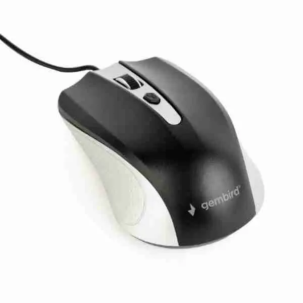 GEMBIRD USB OPTICAL MOUSE SILVER BLACK