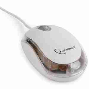 GEMBIRD WIRED USB OPTICAL MOUSE WHITE/TRANSPARENT