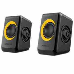 SONIC GEARS USB POWERED QUAD BASS SPEAKERS 2,0 BLACK SUNNY ORANGE