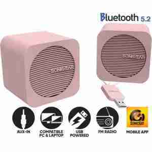 SONIC GEAR BLUETOOTH 5,2 SPEAKERS 2,0 BLUE CUBE PEACH
