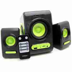 SONIC GEARS USB POWERED XTREME BASS SPEAKERS 2,1 BLACK LIME GREEN
