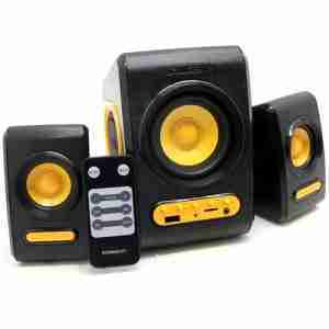 SONIC GEARS USB POWERED XTREME BASS SPEAKERS 2,1 BLACK SUNNY ORANGE