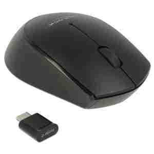 DELOCK Wireless mini Mouse, Οπτικό, USB Type-C receiver, 3-button, μαύρο