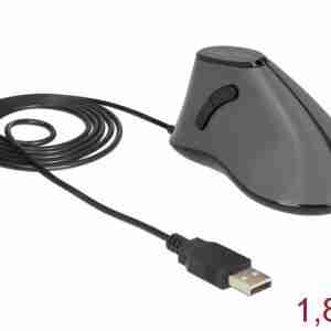 DELOCK Εργονομικό Vertical Mouse, Οπτικό, ενσύρματο, 5 buttons