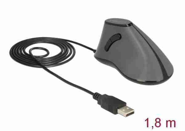 DELOCK Εργονομικό Vertical Mouse, Οπτικό, ενσύρματο, 5 buttons