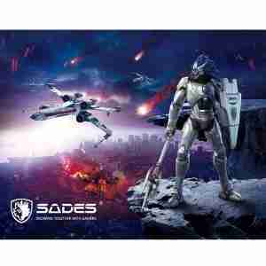 SADES Gaming Mouse Pad Lightning, Low Friction, Rubber base, 350 x 260mm