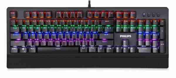 PHILIPS ενσύρματο μηχανικό πληκτρολόγιο SPK8403, ambiglow, μαύρο