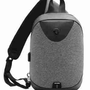 ARCTIC HUNTER τσάντα Crossbody XB0049-DG, tablet, αδιάβροχη, USB, σκούρο γκρι