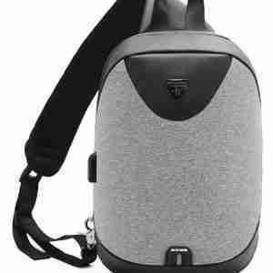 ARCTIC HUNTER τσάντα Crossbody XB0049-LG, tablet, αδιάβροχη, USB, γκρι