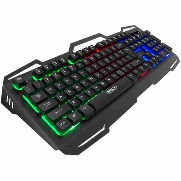 GAMING ΠΛΗΚΤΡΟΛΟΓΙΟ ΕΝΣΥΡΜΑΤΟ IMICE AK-400 USB ΦΩΤΙΖΟΜΕΝΟ RGB, 104 ΠΛΗΚΤΡΩΝ . ΜΑΥΡΟ