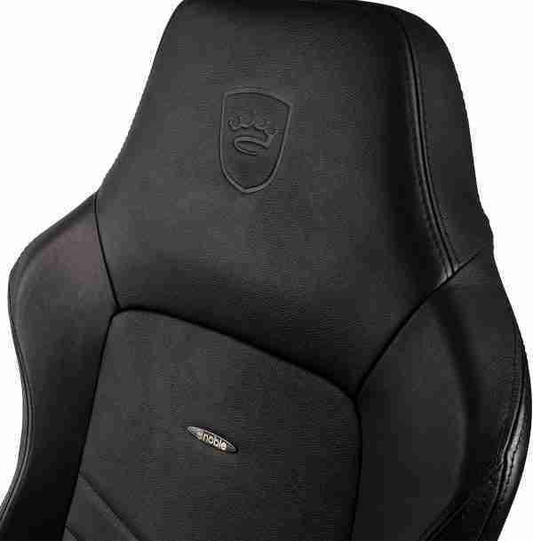 noblechairs HERO Pure Leather Gaming Chair - cold foam, steel armrests,  60mm casters, 150kg - black - Image 4