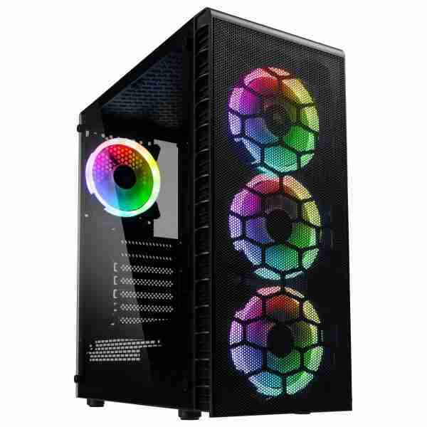 Kolink Observatory Lite Mesh RGB Mid-Tower - Tempered Glass - Black