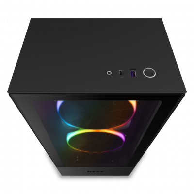 H510 Elite Black IO power ON rgb lighting