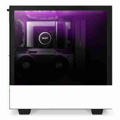H510 Elite White Black system RTX2080 side purple lighting