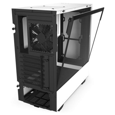 H510 WhiteBlack no system rear hinged glass