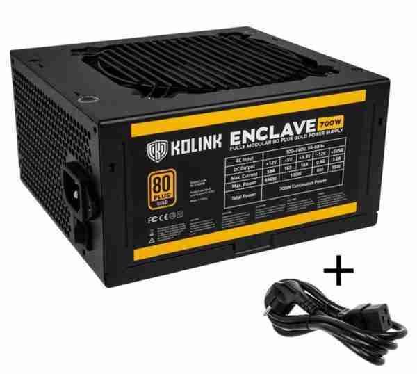 Kolink Enclave 80 PLUS Gold PSU modular 700 Watt PC Power Supply - With Cable