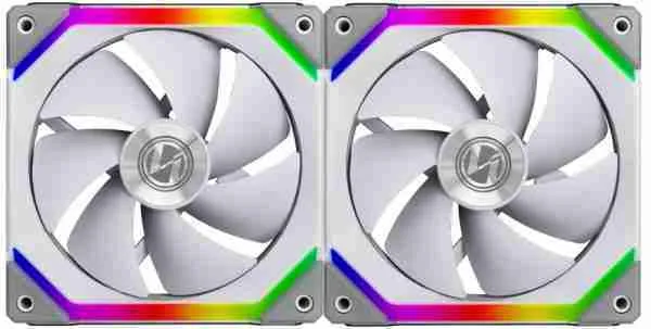 Lian Li UNI Fan SL 140 Double White Case Fan Pack - aRGB PWM 140mm 1500RPM (2pcs) with controller