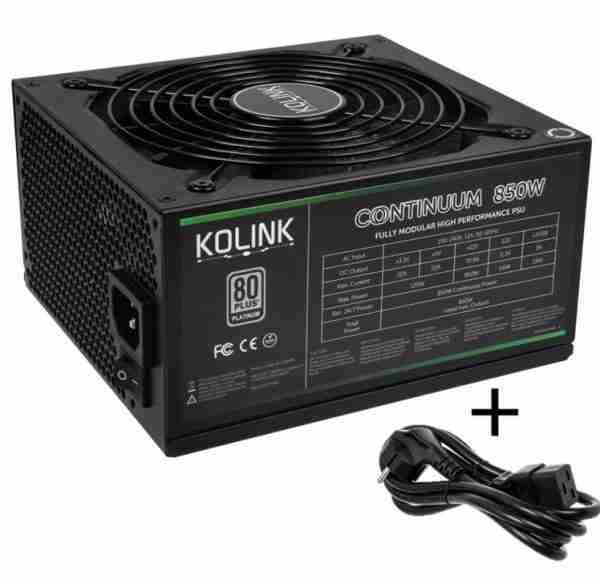 Kolink Continuum 80 PLUS Platinum PSU modular 850 Watt PC Power Supply - With Cable