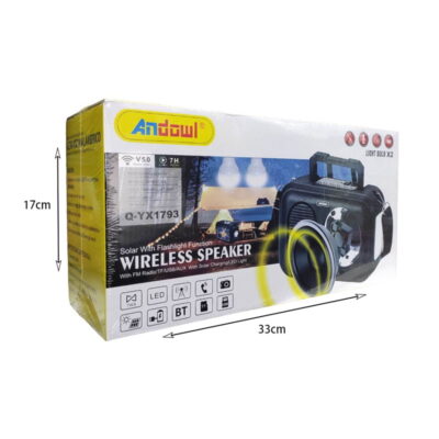 Andowl Q YX1793 ηλιακό φορητό ηχείο με USB Solar wireless speaker 2