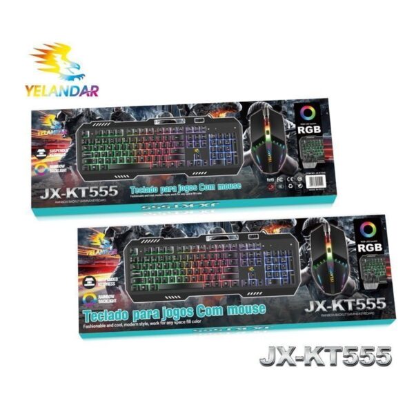 Yelandar Gaming Πληκτρολόγιο RGB JX-KT555 - Game Mouse Keyboard Suit