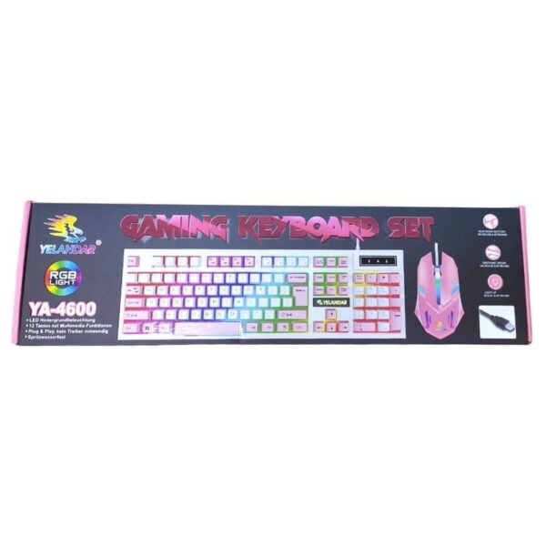 Yelandar YA-4600 Σετ πληκτρολόγιο & ποντίκι ενσύρματα RGB φωτισμός - Gaming keyboard set RGB light