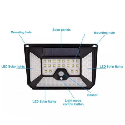 Ηλιακό Φωτιστικό LED Τοίχου – Ηλιακός Προβολέας – ΥΤ 109 1