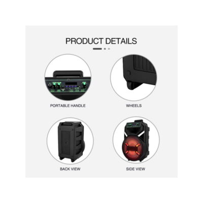 Φορητό ηχείο 1500W με μικρόφωνο τηλεχειριστήριο MD11 12 12 Portable wireless speaker 4
