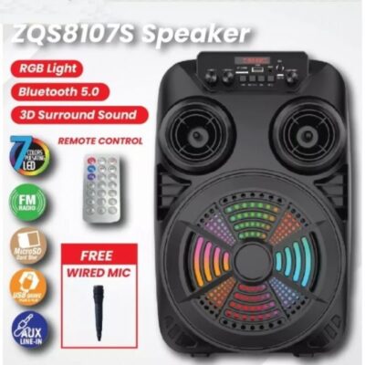 Φορητό ηχείο 3000mAh με μικρόφωνο τηλεχειριστήριο ZQS8107S Super bass wireless speaker 1