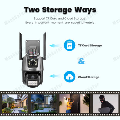 WIFI Dual Lens Smart Home Wireless Outdoor Security Camera iCSee 6MP WiFi IP PTZ CCTV Network Camera