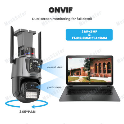 WIFI Dual Lens Smart Home Wireless Outdoor Security Camera iCSee 6MP WiFi IP PTZ CCTV Network Camera