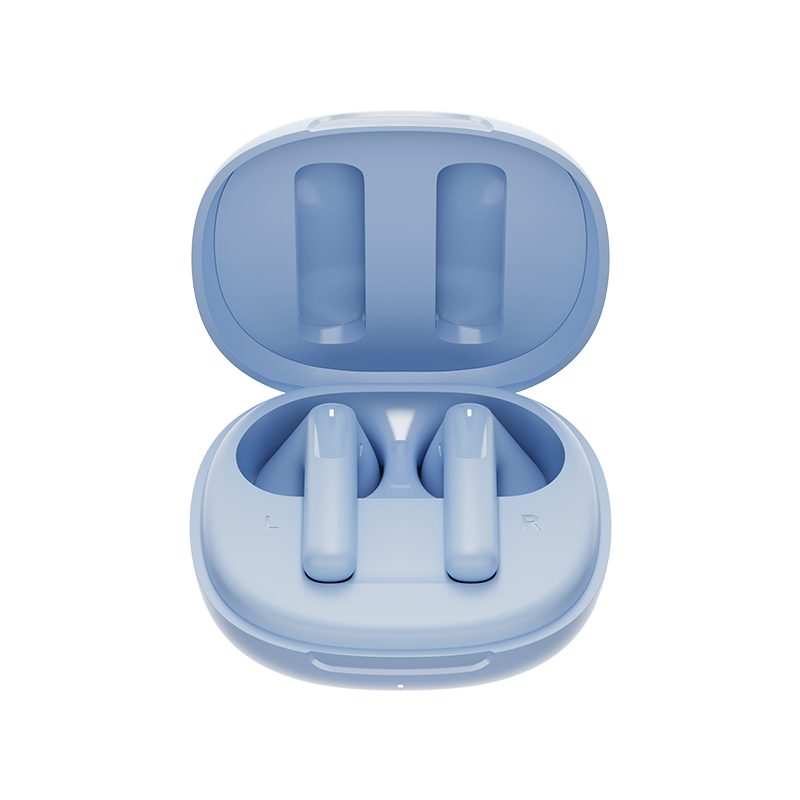 QCY AilyBuds E20 Clear Blue- Hybrid ANC Semi-Ear TWS earbuds 6mics 13mm driver IPX4 BT5.4 35h