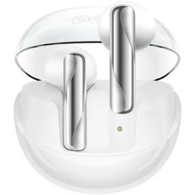 QCY Ailypods Clear White – Semi-Ear 13mm driver, wind cancel ENC for calls, NCVM & Air case TWS BT