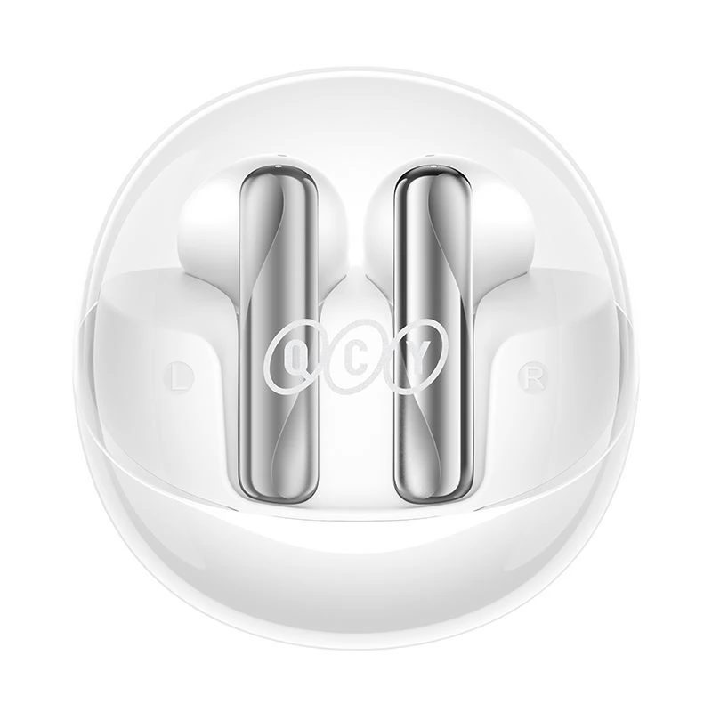 QCY Ailypods Clear White – Semi-Ear 13mm driver, wind cancel ENC for calls, NCVM & Air case TWS BT