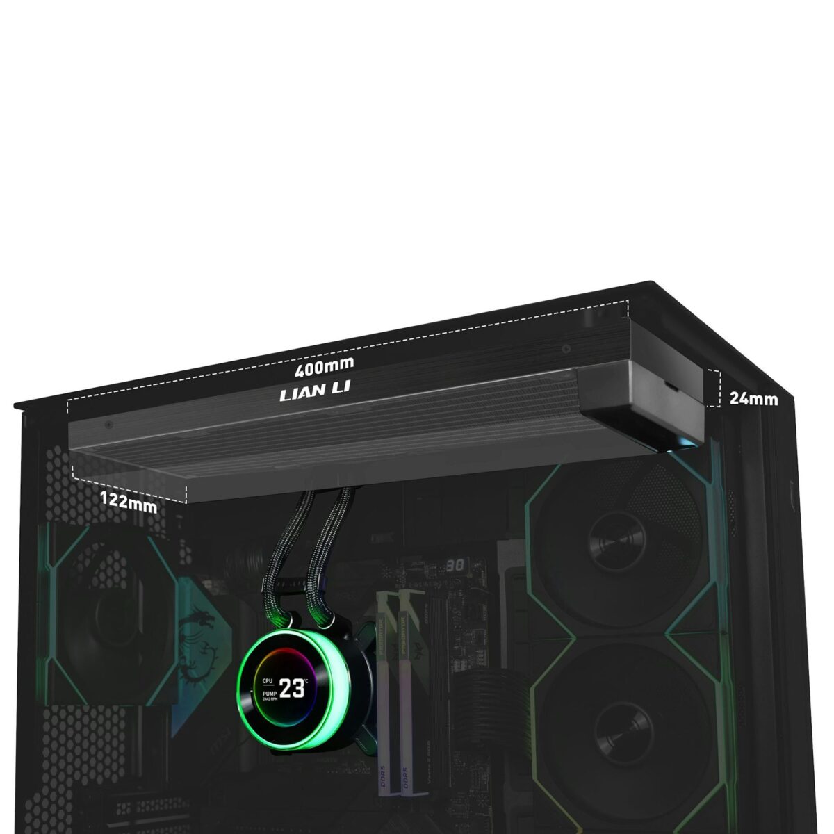 Lian Li HydroShift II LCD-C 360 No Fans Black - AIO CPU Liquid Cooler 3 χωρίς να απαιτείται σύνδεση USB.