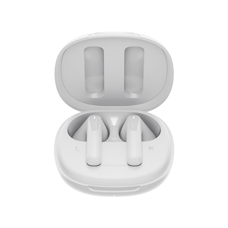 QCY AilyBuds E20 White- Hybrid ANC Semi-Ear TWS earbuds 6mics 13mm dynamic driver IPX4 BT5.4 35h