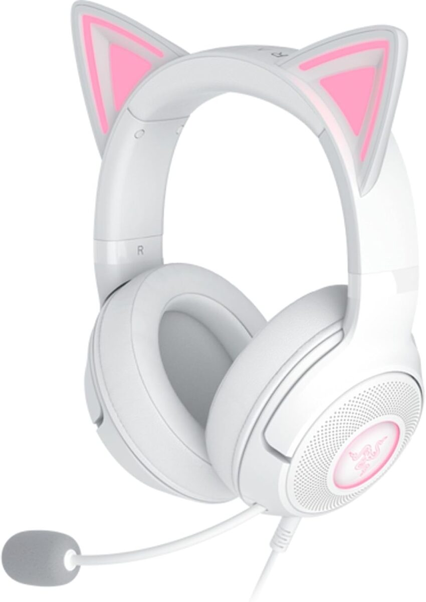 Razer KRAKEN KITTY V2 – White – RGB – USB 7.1 Gaming Headset – Kitty Ears – PC / PS5 / SWITCH