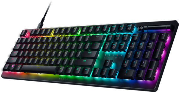 Γνωρίστε το Razer DeathStalker V2 - ένα εξαιρετικά λεπτό οπτικό πληκτρολόγιο βελτιστοποιημένο για κορυφαίες επιδόσεις και αντοχή. Διαθέτει νέους διακόπτες χαμηλού προφίλ μέσα σε ένα ανθεκτικό