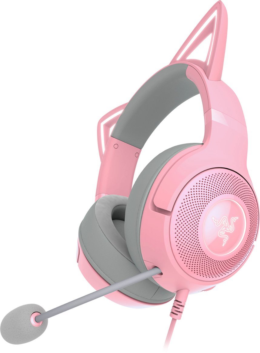 Razer KRAKEN KITTY V2 – Quartz – RGB – USB 7.1 Gaming Headset – Kitty Ears – PC / PS5 / SWITCH