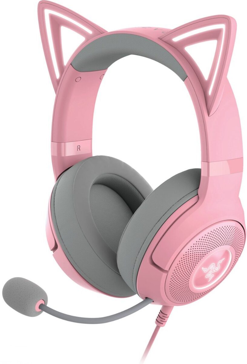Razer KRAKEN KITTY V2 – Quartz – RGB – USB 7.1 Gaming Headset – Kitty Ears – PC / PS5 / SWITCH