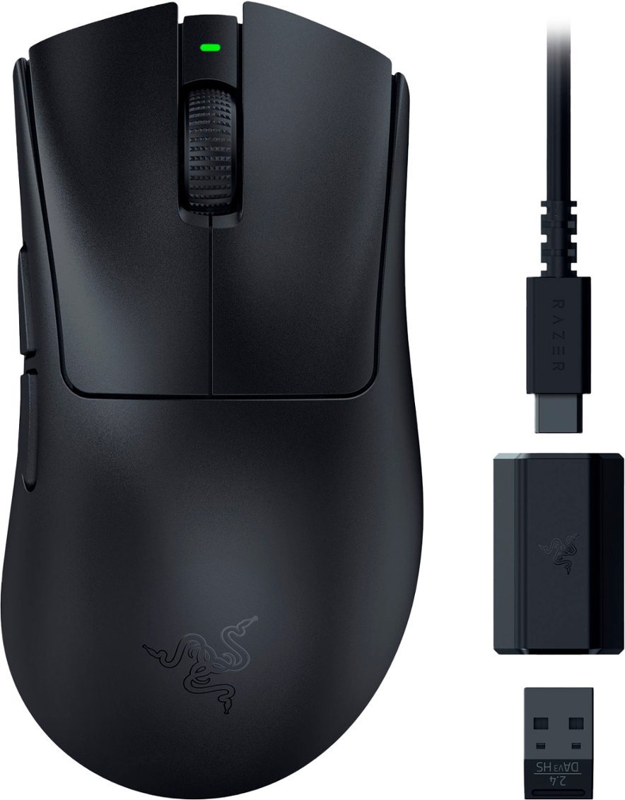 Razer DEATHADDER V3 HYPERSPEED – 55g Ultralight Wireless Gaming Mouse – 100h Battery – 26K DPI