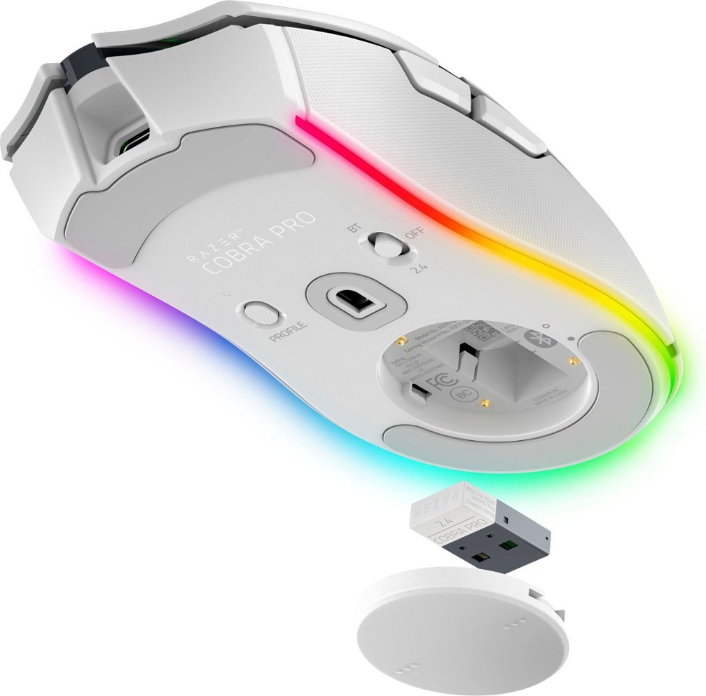 Razer COBRA PRO WHITE - Wireless Gaming Mouse - 30000 DPI - RGB UNDERGLOW - Bluetooth / 2.4Ghz - 77g 3 χρωματίστε το παιχνίδι σας με ένα φωτεινό επίπεδο ελευθερίας και εμβύθισης.
