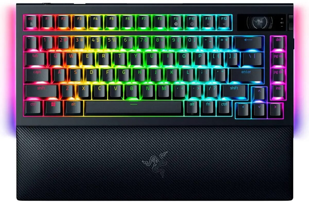 Razer BLACKWIDOW V4 75% Pro Wireless Mechanical RGB Gaming Keyboard – Hot-Swappable – Orange Switche
