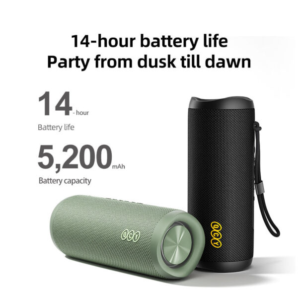 QCY SP7 Blue -  Portable Bluetooth Speaker w Stereo Sound 40W, Mic for Calls, RGB Light Show - Image 5