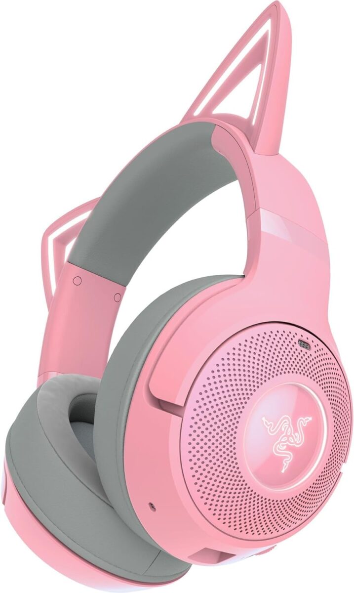 Razer KRAKEN KITTY V2 BT – Quartz – RGB – 7.1 Gaming Headset – Kitty Ears – Bluetooth 5.2