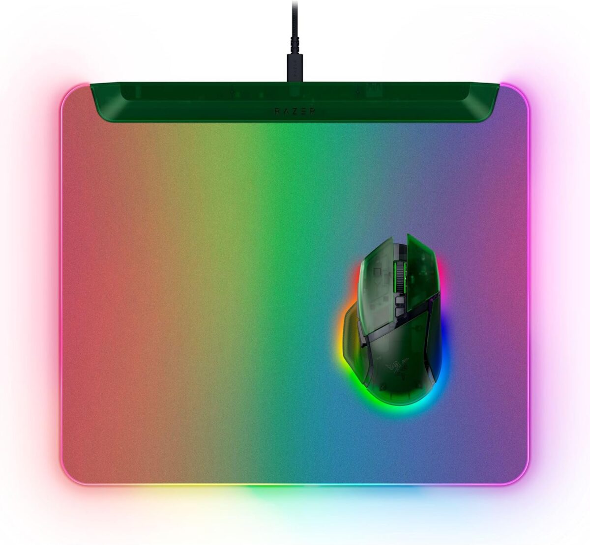 Razer FIREFLY V2 PRO Phantom Green – RGB GAMING MOUSEPAD – USB HUB – BACKLIT LIGHTING