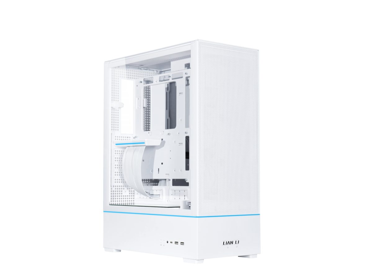 Lian Li SUP01 White – 45Lt Minimal Footprint Case for Vertical GPU aRGB Strips w. 3x 120mm Fans