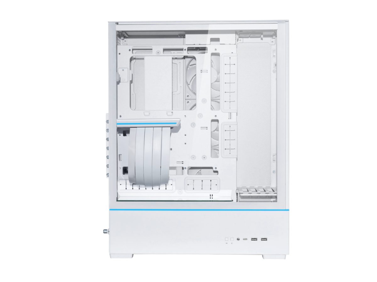 Lian Li SUP01 White – 45Lt Minimal Footprint Case for Vertical GPU aRGB Strips w. 3x 120mm Fans