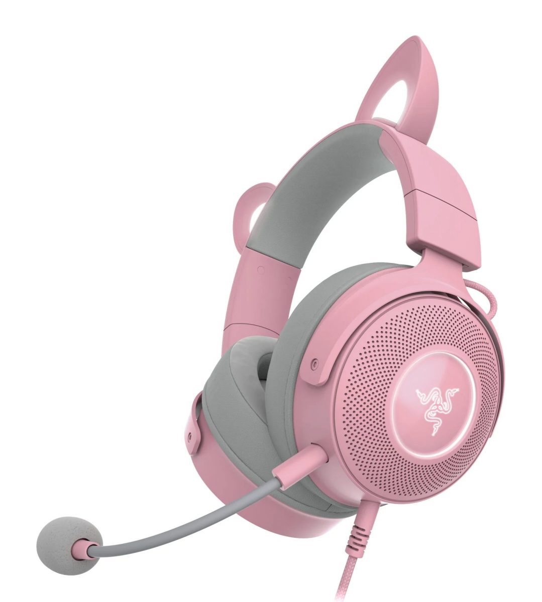 Razer KRAKEN KITTY V2 PRO – Quartz – RGB – USB 7.1 Gaming Headset – Kitty, Bear, Bunny Ears