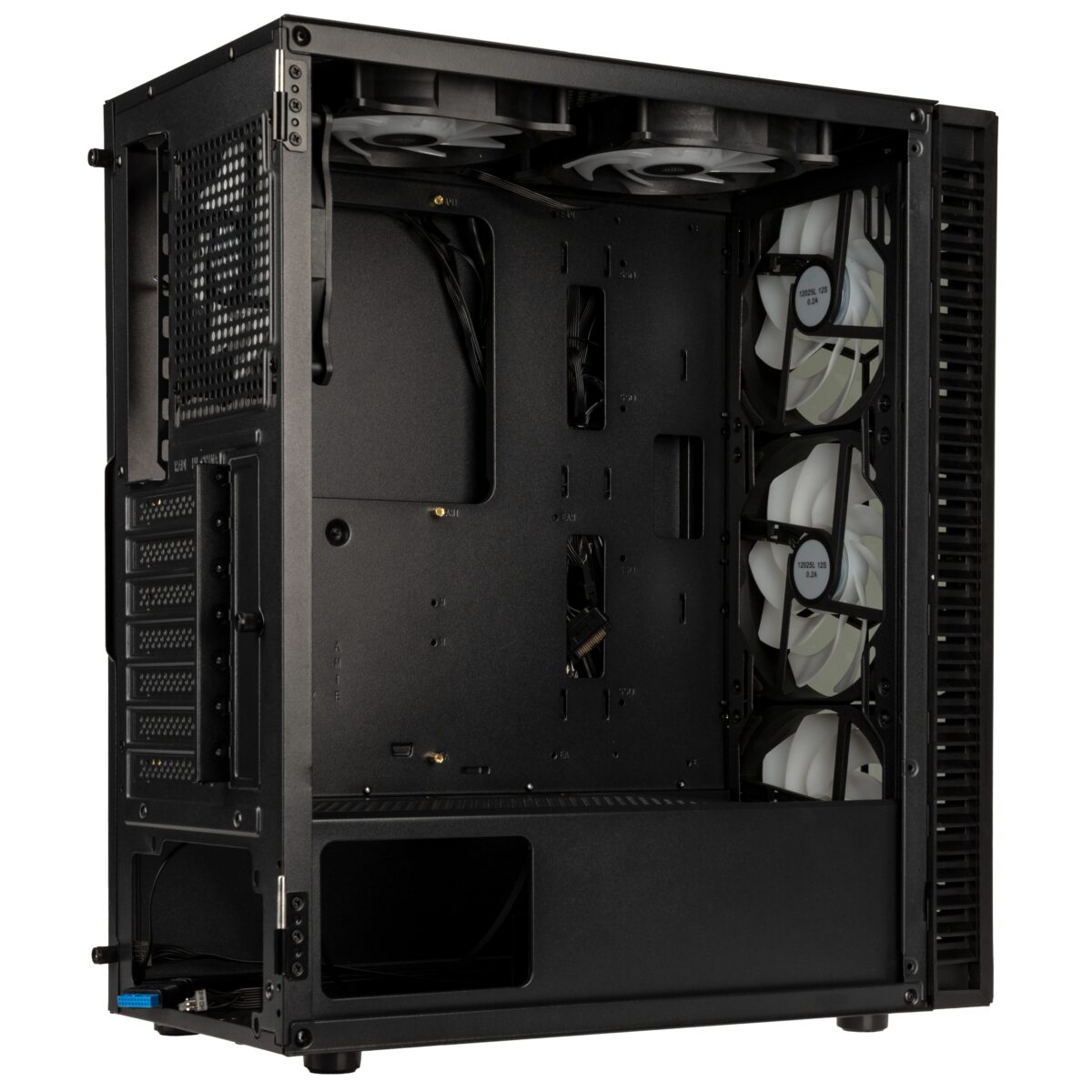 Kolink Observatory HF Glass ARGB Midi Tower Case - Black (with 6 ARGB fans - 3x140mm & 3x120mm) 5 Το Kolink Observatory HF Glass ARGB είναι κατασκευασμένο από συνδυασμό υλικών υψηλής ποιότητας. Το πλαίσιο είναι κατασκευασμένο από χάλυβα SPCC 0