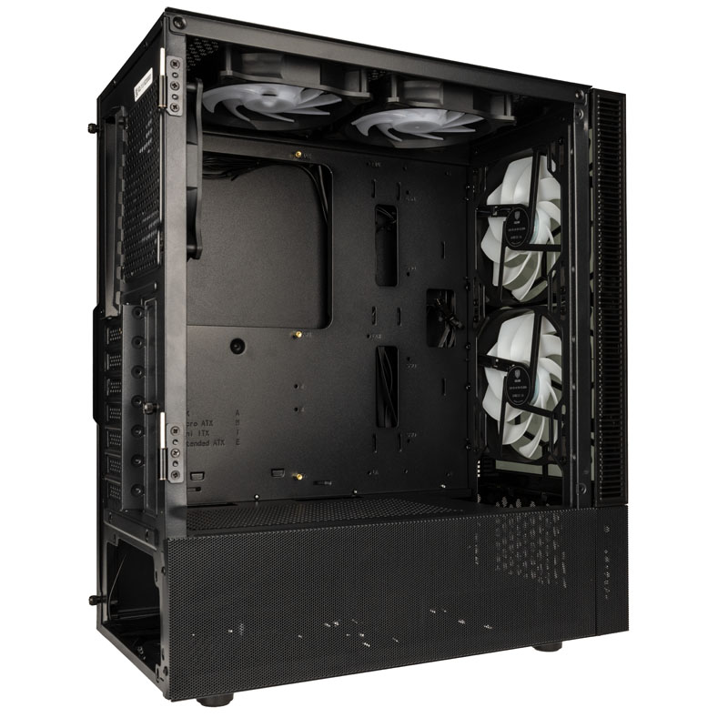 Kolink Observatory MX Glass ARGB Midi Tower Case - Black (with 5 ARGB fans - 2x140mm & 3x120mm) 4 Kolink Observatory MX Glass ARGB Midi Tower Case - Black (with 5 ARGB fans - 2x140mm & 3x120mm) - Image 4